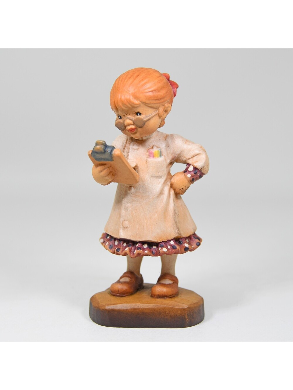 Anri Sarah Kay Valentine Yearly Checkup Doctor Nurse Figurine 4" HandCarved Wood